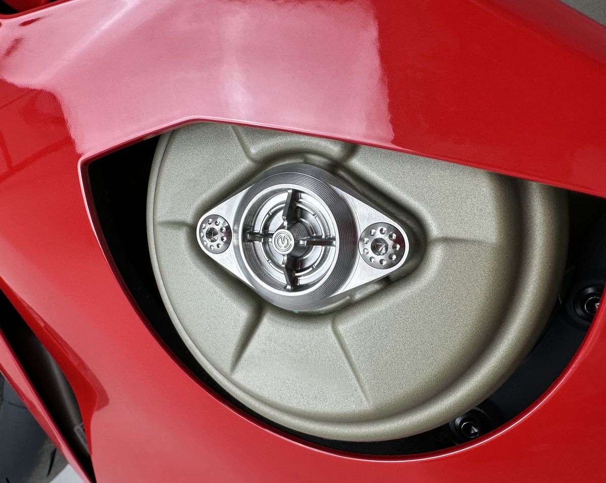Motocorse NEW STYLE Titanium Timing Inspection Cover for the Ducati Panigale / Streetfighter / Multistrada / Diavel V4 Motocorse NEW STYLE Titanium Timing Inspection Cover for the Ducati Panigale / Streetfighter / Multistrada / Diavel V4
